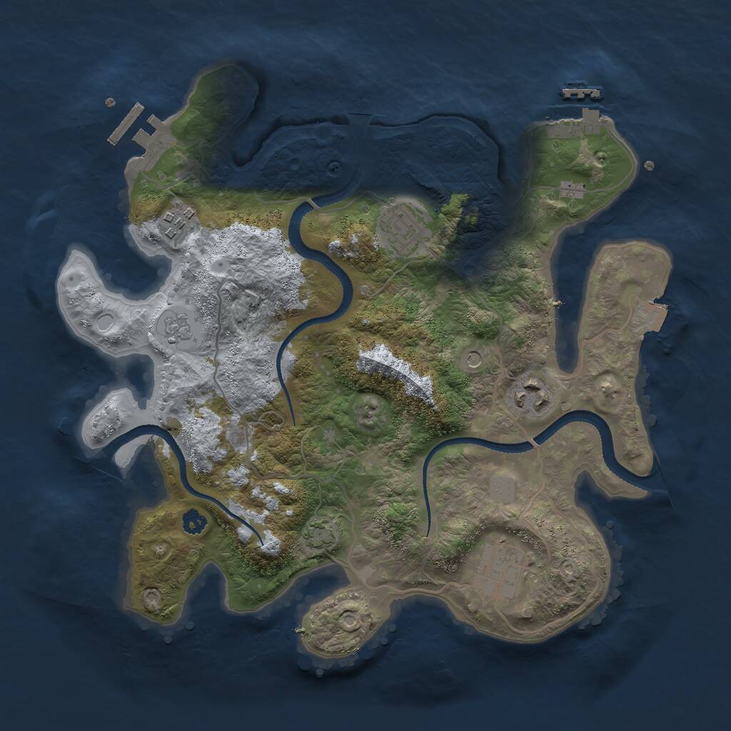 Rust Map: Procedural Map, Size: 3000, Seed: 69959589, 10 Monuments