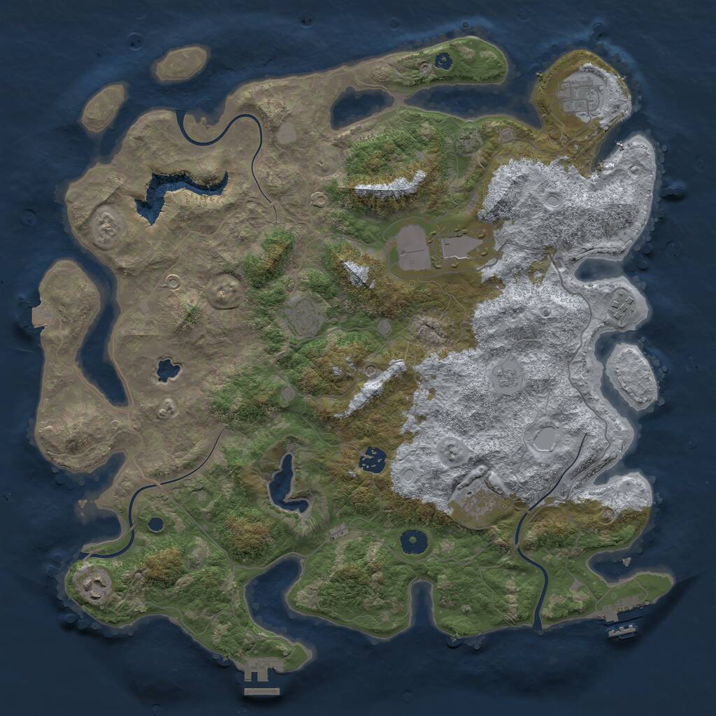 Rust Map: Procedural Map, Size: 4100, Seed: 24361402, 13 Monuments