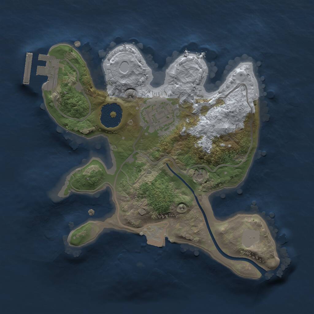 Rust Map: Procedural Map, Size: 2000, Seed: 1148619829, 3 Monuments