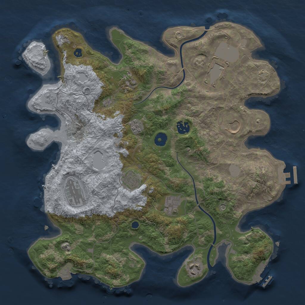 Rust Map: Procedural Map, Size: 3500, Seed: 897734, 15 Monuments