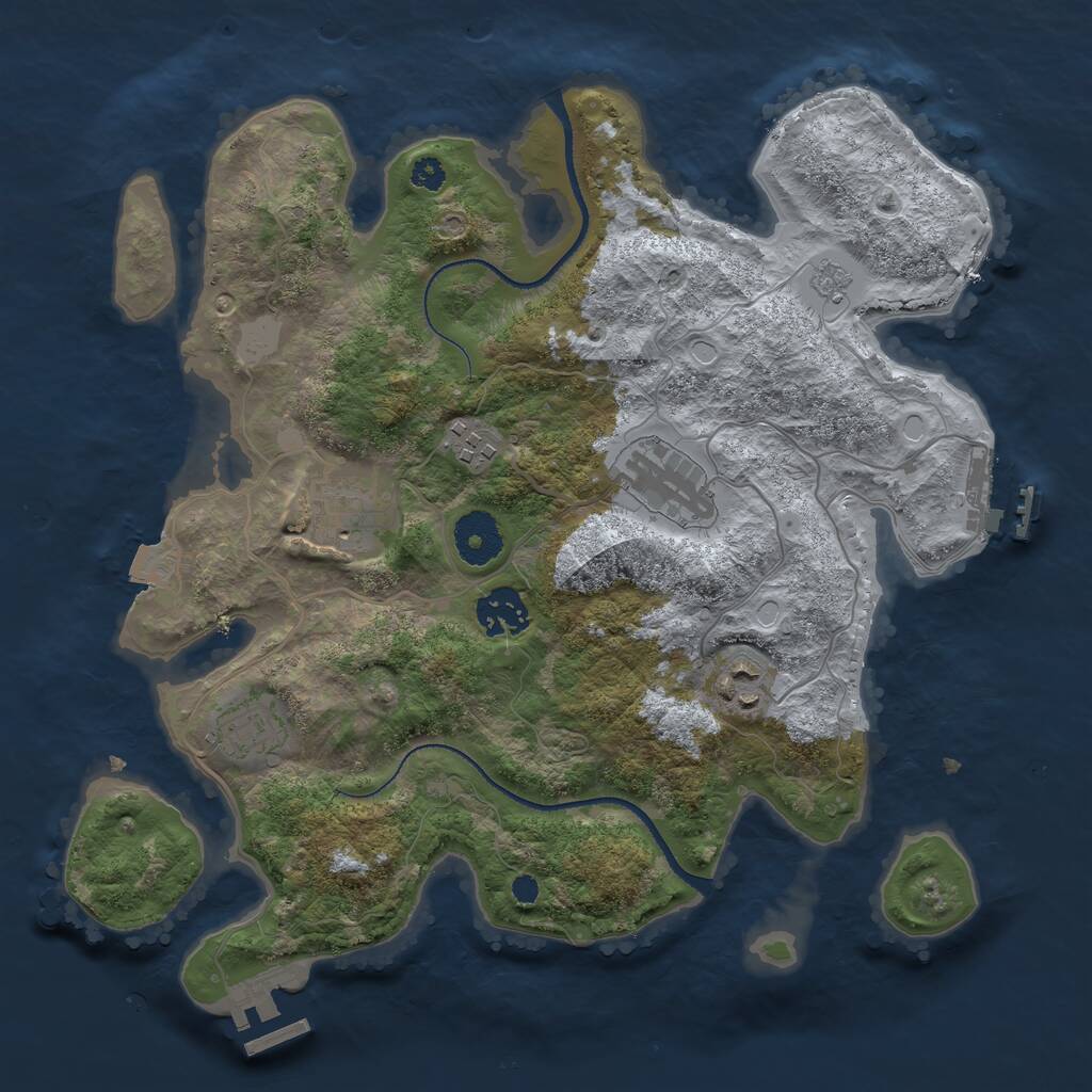 Rust Map: Procedural Map, Size: 3250, Seed: 288520506, 10 Monuments