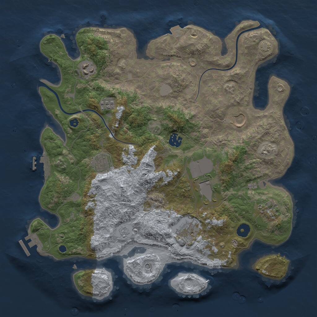Rust Map: Procedural Map, Size: 3600, Seed: 656, 14 Monuments