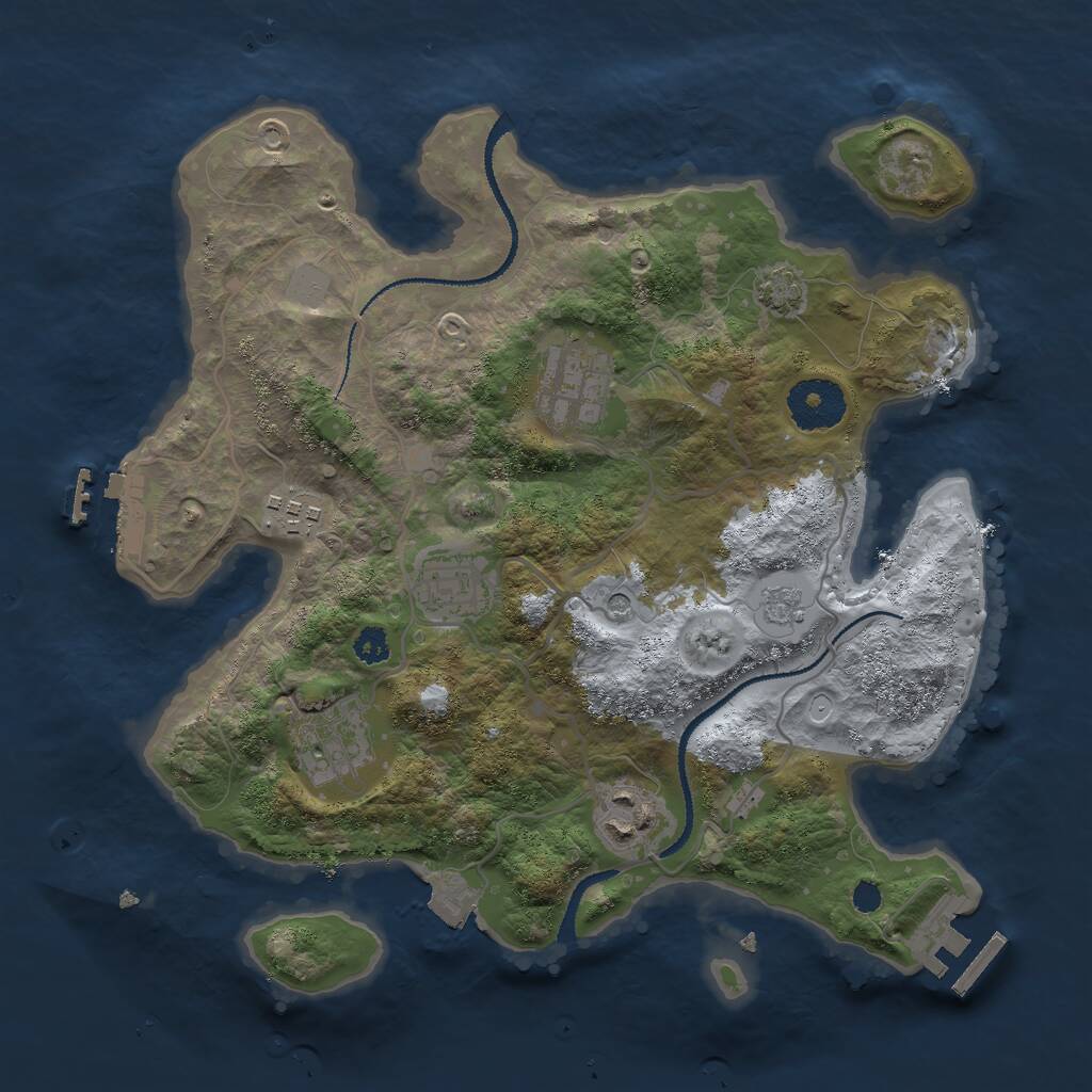 Rust Map: Procedural Map, Size: 3000, Seed: 9112001, 11 Monuments