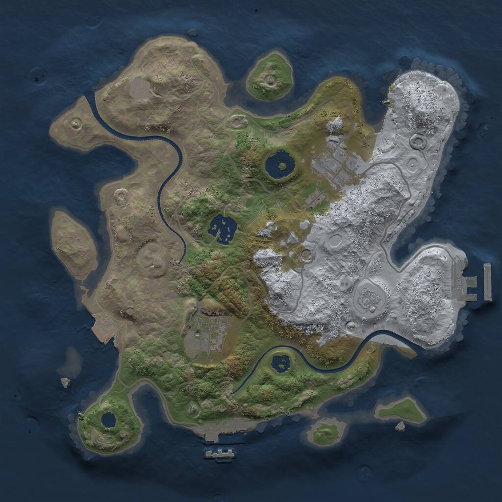 Rust Map: Procedural Map, Size: 2700, Seed: 5666, 8 Monuments