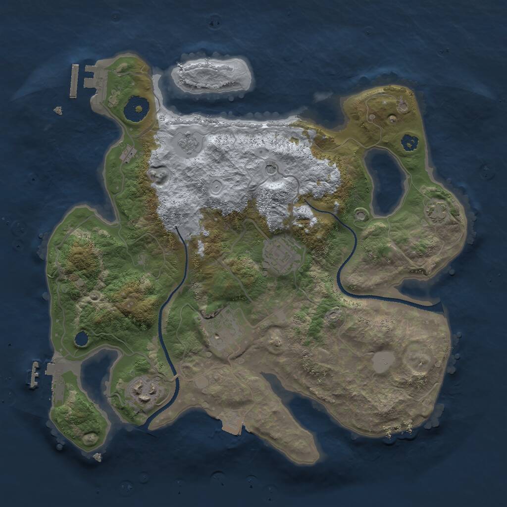 Rust Map: Procedural Map, Size: 3000, Seed: 193954822, 9 Monuments