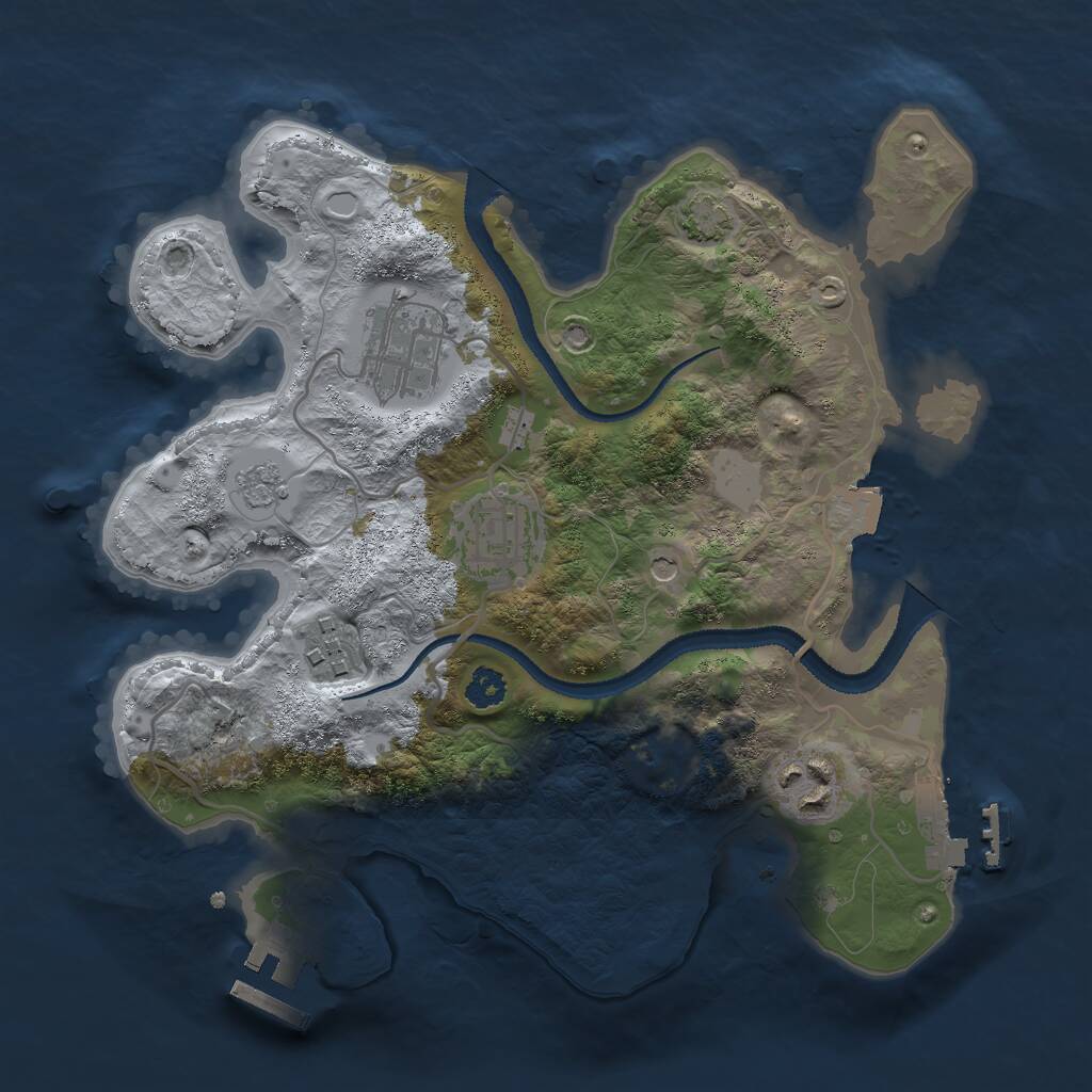 Rust Map: Procedural Map, Size: 2700, Seed: 864563123, 10 Monuments