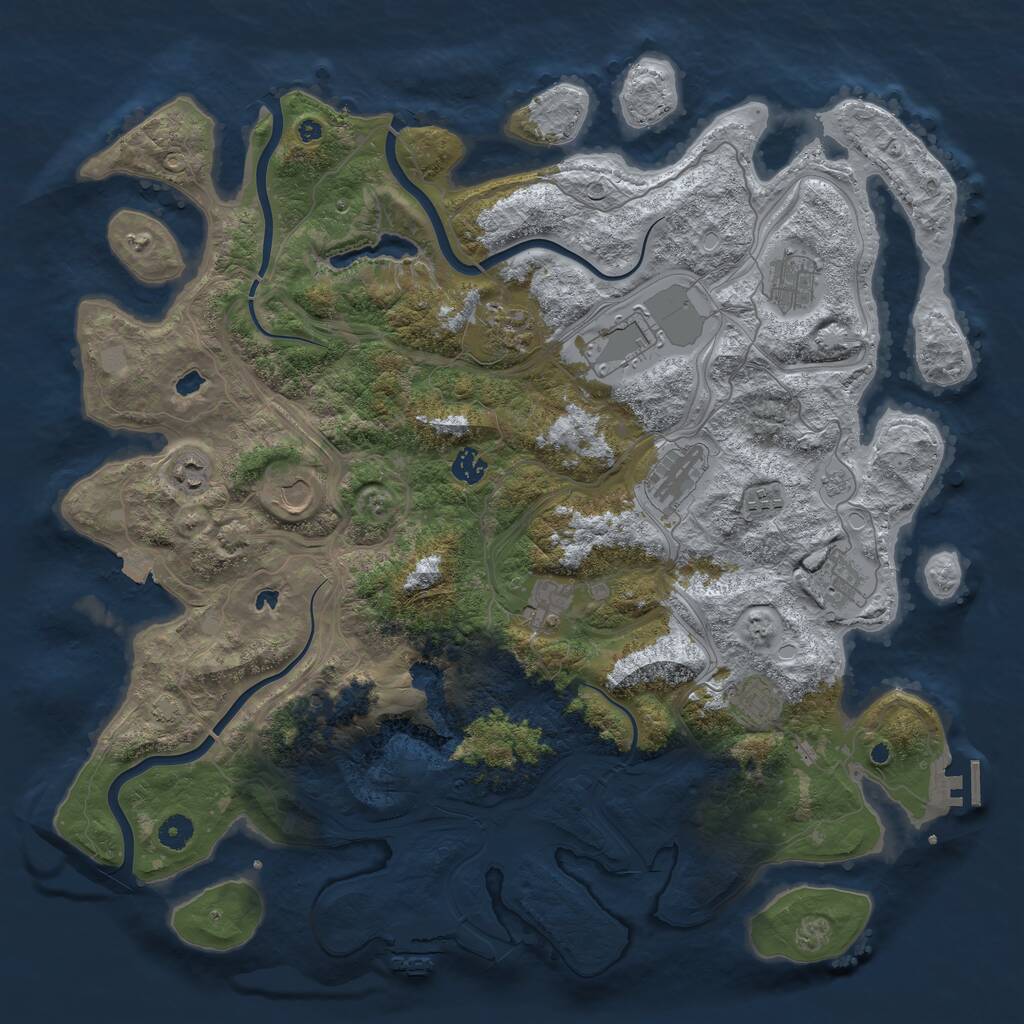 Rust Map: Procedural Map, Size: 4500, Seed: 1124242324, 17 Monuments