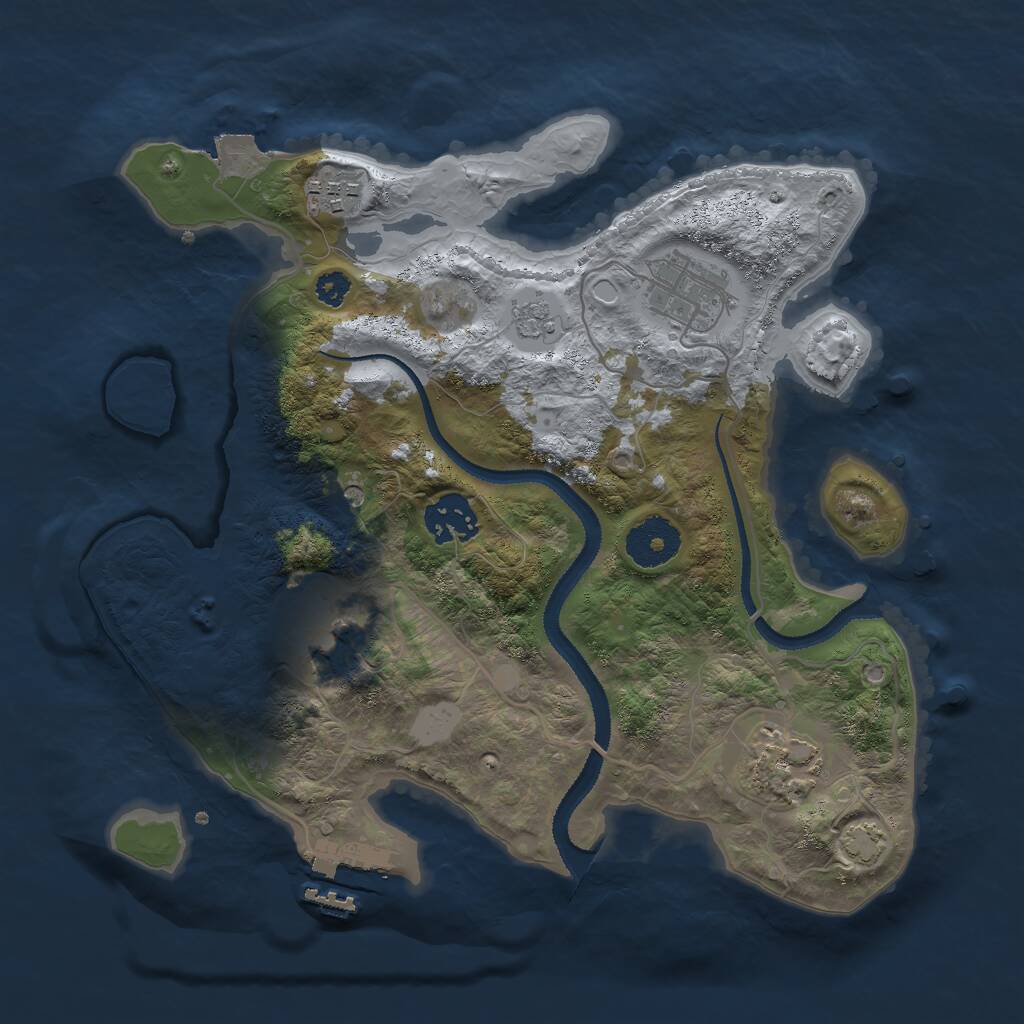 Rust Map: Procedural Map, Size: 3000, Seed: 455176566, 10 Monuments