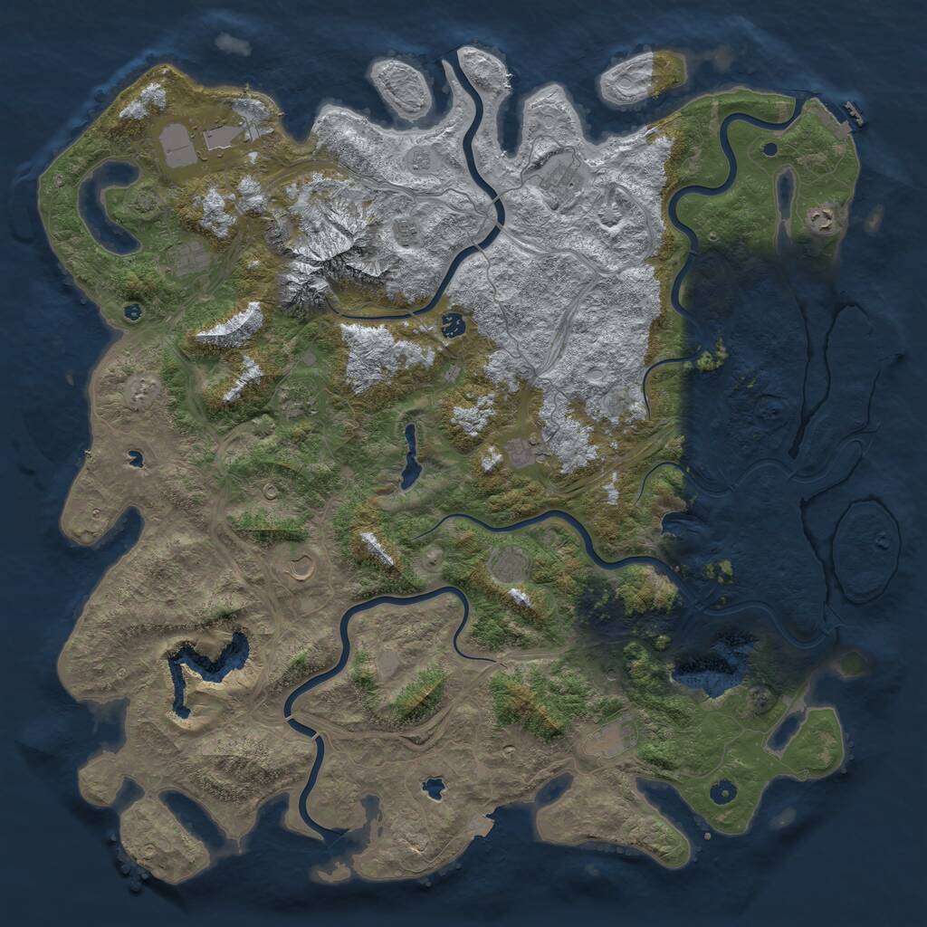 Rust Map: Procedural Map, Size: 5500, Seed: 17017124, 17 Monuments