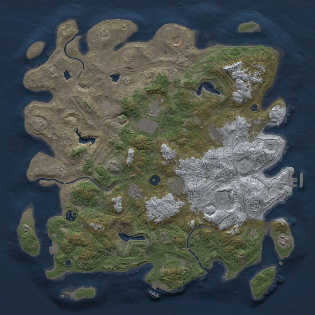 Rust Map: Procedural Map, Size: 4500, Seed: 1871367960, 15 Monuments