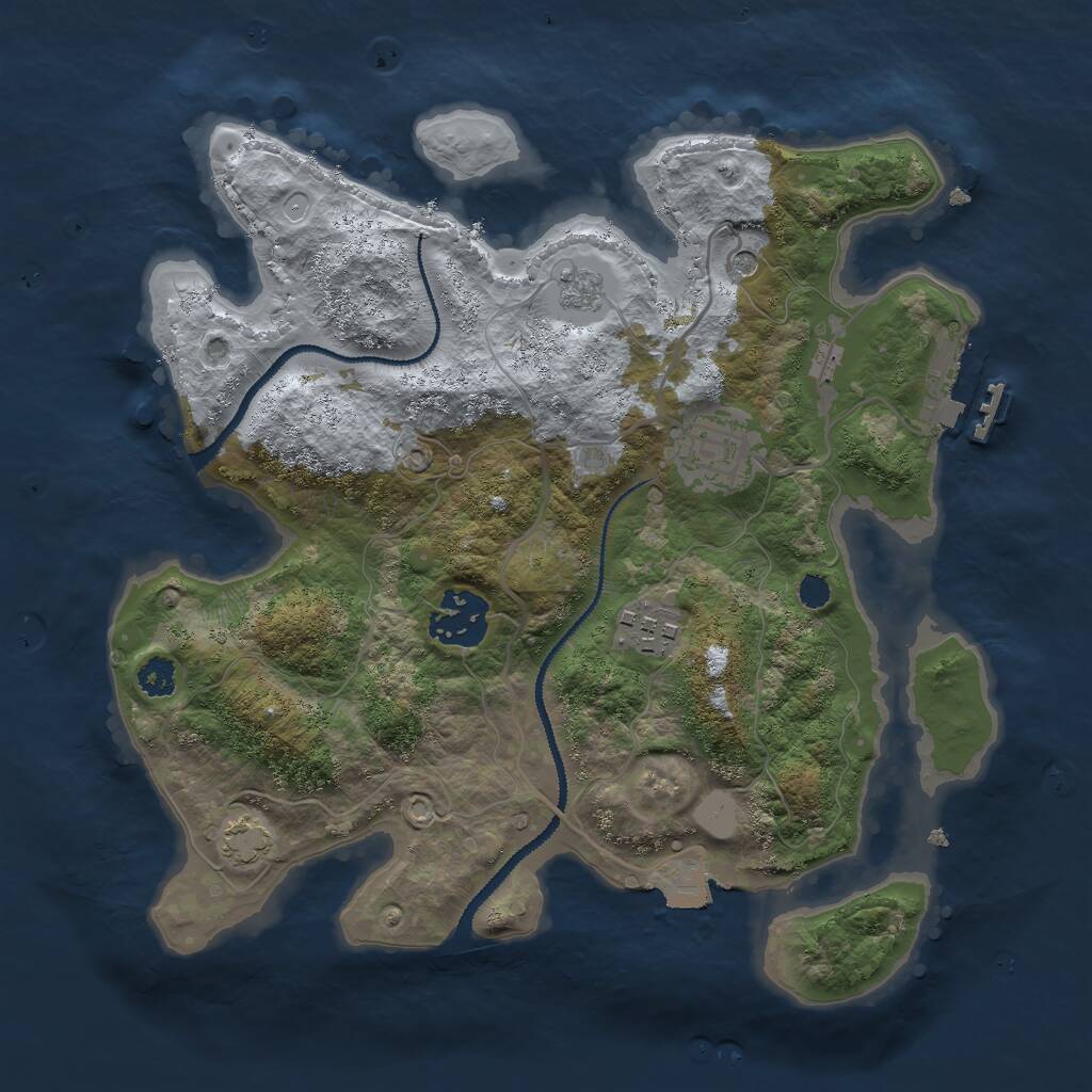 Rust Map: Procedural Map, Size: 2800, Seed: 1282999789, 8 Monuments