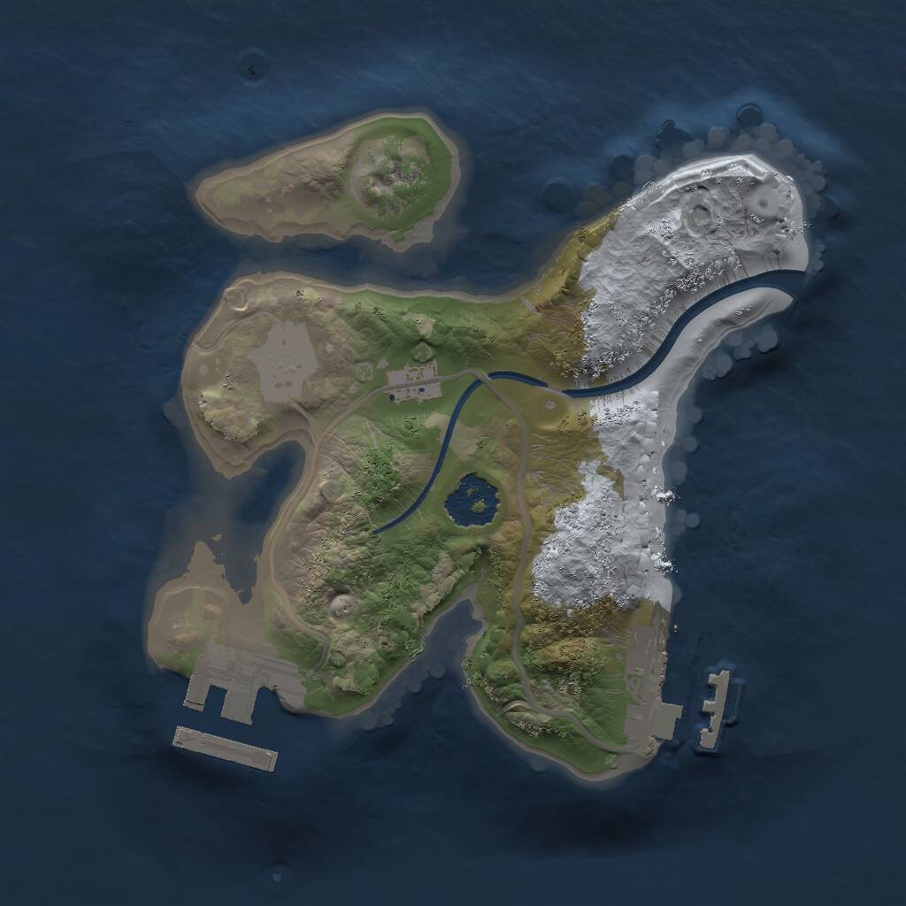 Rust Map: Procedural Map, Size: 1750, Seed: 8456, 3 Monuments