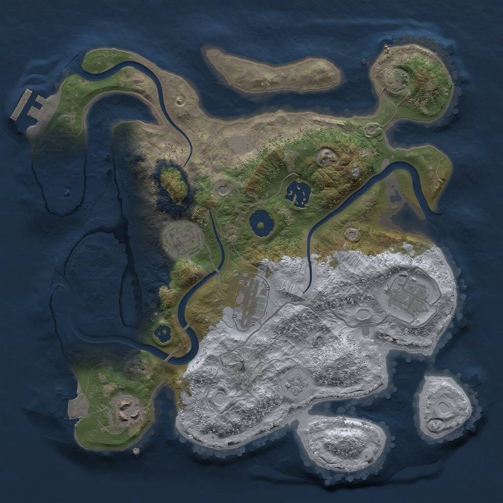 Rust Map: Procedural Map, Size: 3000, Seed: 986935692, 10 Monuments