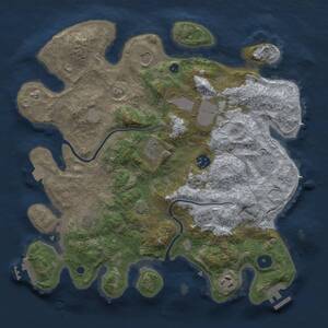 Thumbnail Rust Map: Procedural Map, Size: 3500, Seed: 47282935, 13 Monuments