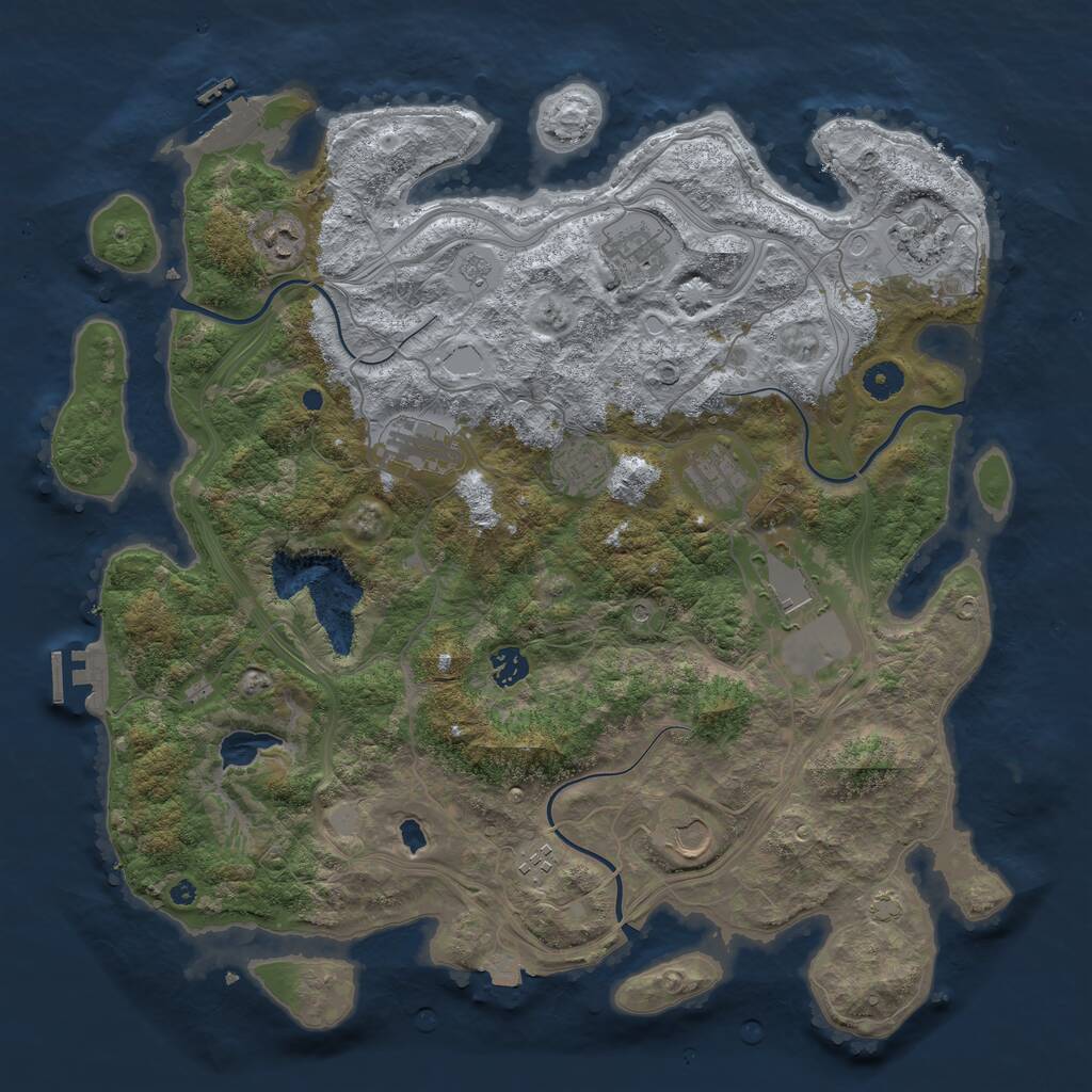 Rust Map: Procedural Map, Size: 4250, Seed: 6435, 16 Monuments