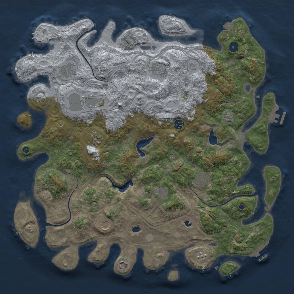 Rust Map: Procedural Map, Size: 4500, Seed: 567856, 16 Monuments