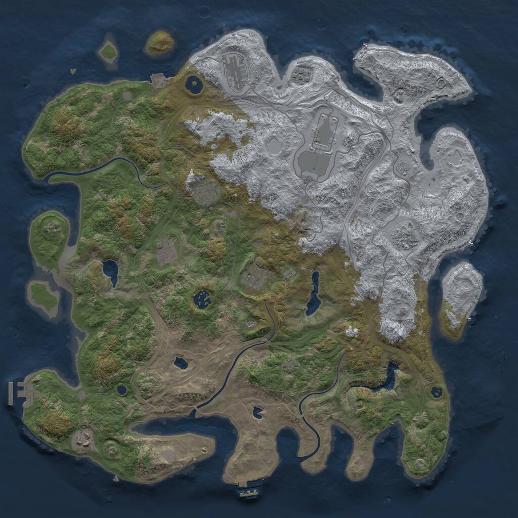 Rust Map: Procedural Map, Size: 4500, Seed: 23456346, 15 Monuments