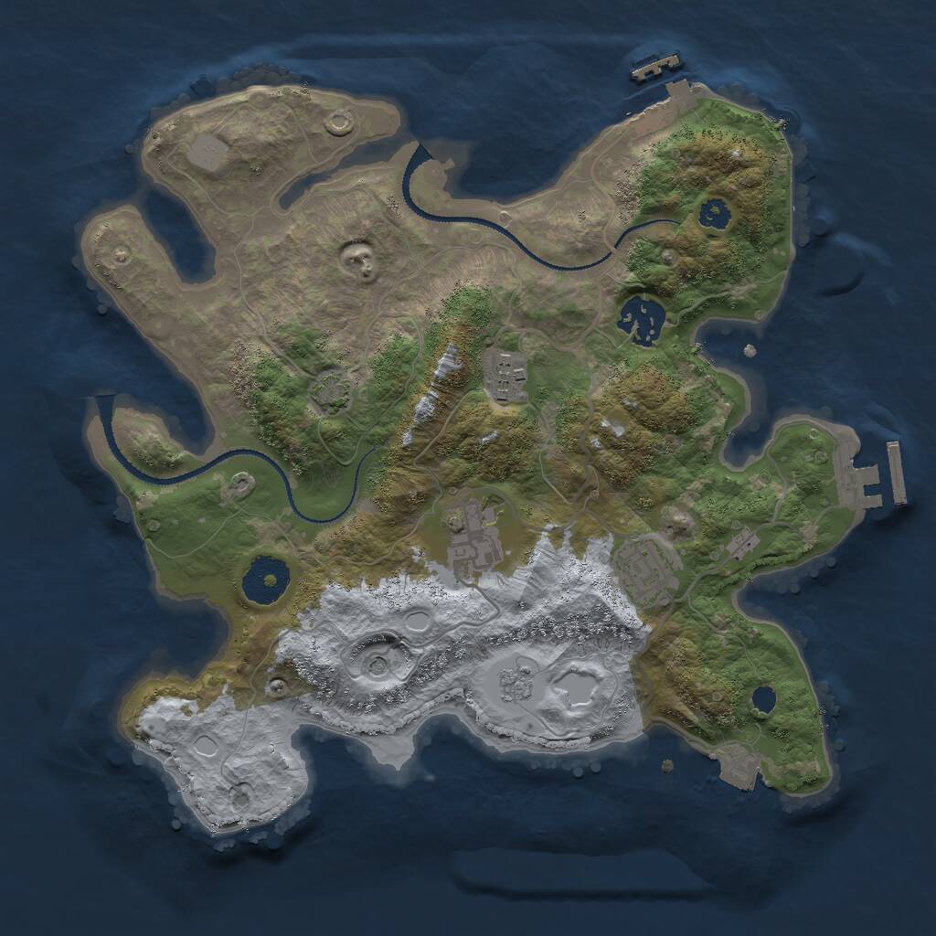 Rust Map: Procedural Map, Size: 3000, Seed: 23067046, 10 Monuments