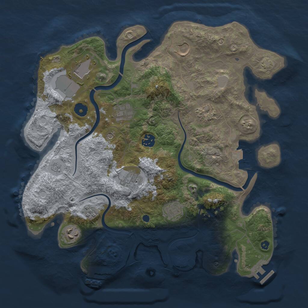 Rust Map: Procedural Map, Size: 3500, Seed: 1505349597, 15 Monuments