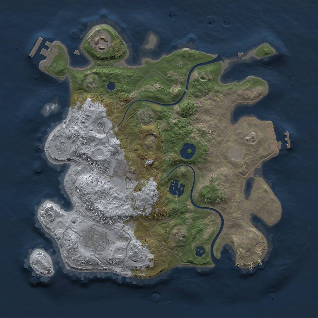 Rust Map: Procedural Map, Size: 3000, Seed: 2472840, 10 Monuments