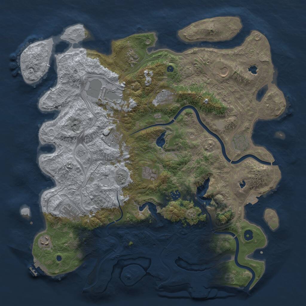 Rust Map: Procedural Map, Size: 4500, Seed: 923678, 17 Monuments