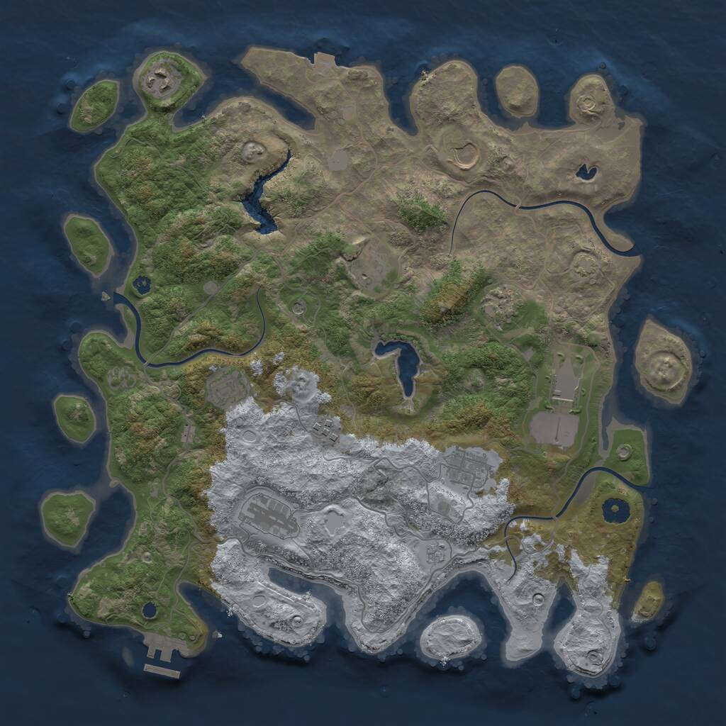 Rust Map: Procedural Map, Size: 4050, Seed: 950986203, 14 Monuments