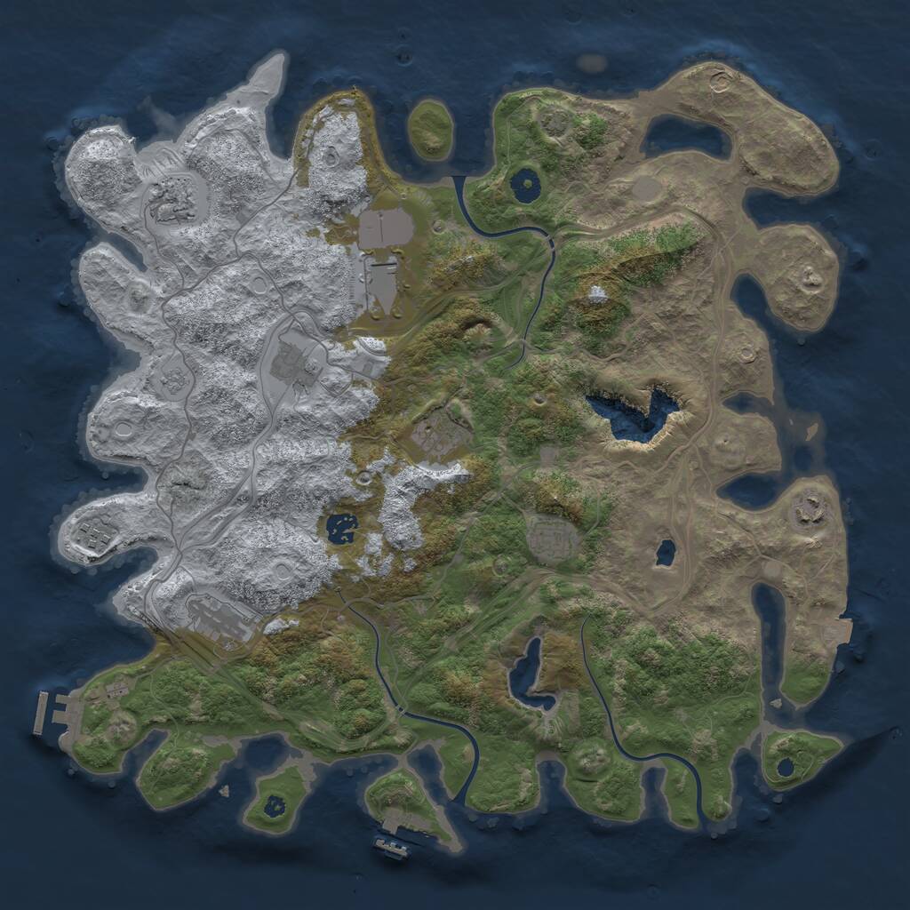 Rust Map: Procedural Map, Size: 4250, Seed: 1212199287, 14 Monuments