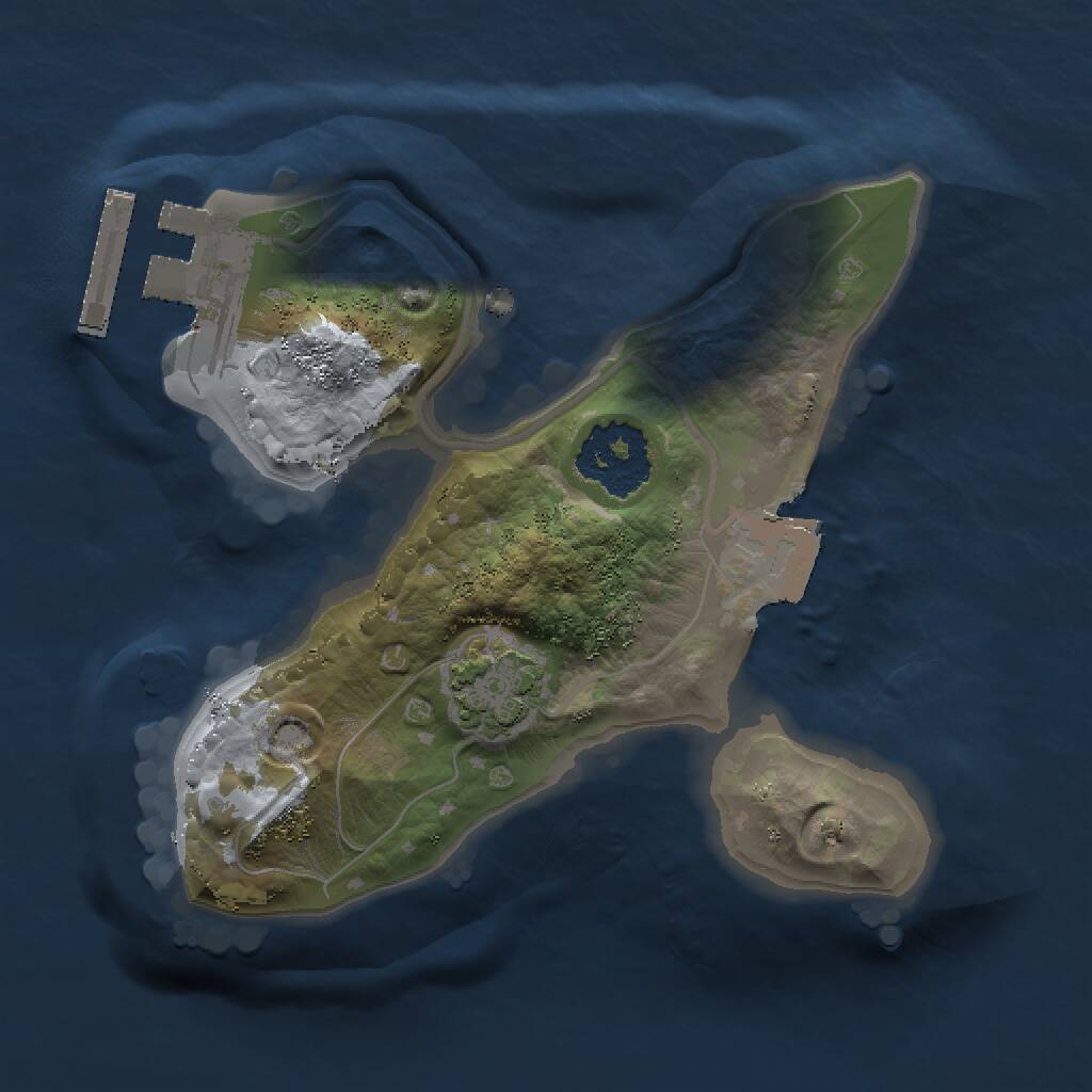 Rust Map: Procedural Map, Size: 1500, Seed: 5250, 3 Monuments