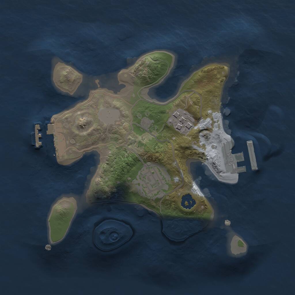 Rust Map: Procedural Map, Size: 2000, Seed: 1108171833, 5 Monuments