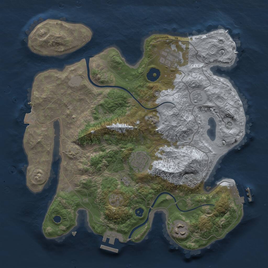 Rust Map: Procedural Map, Size: 3000, Seed: 368279930, 10 Monuments