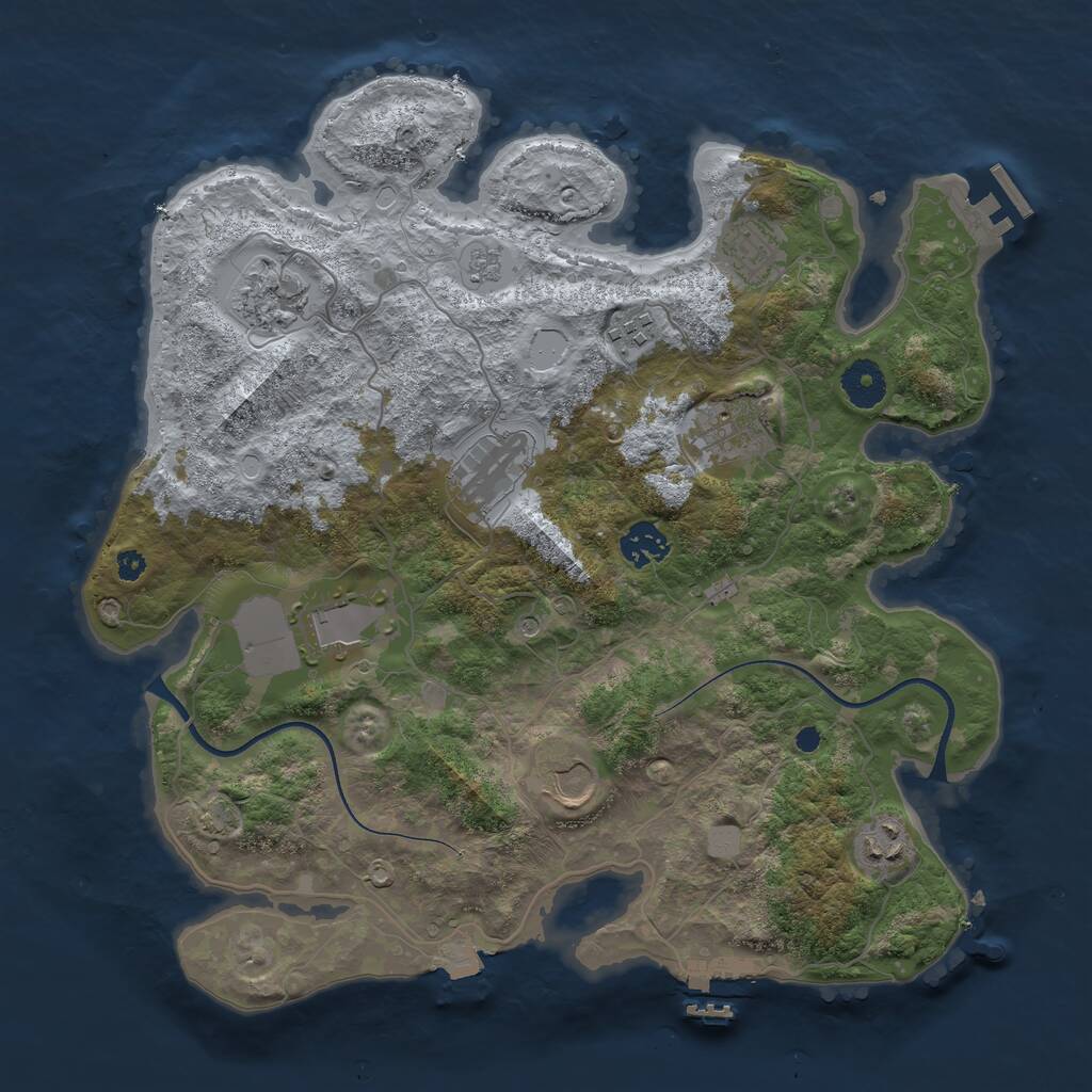 Rust Map: Procedural Map, Size: 3600, Seed: 897541478, 15 Monuments