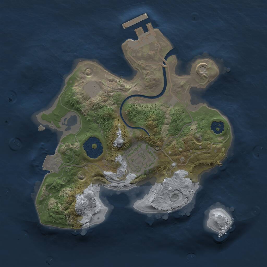 Rust Map: Procedural Map, Size: 2000, Seed: 1446062940, 3 Monuments
