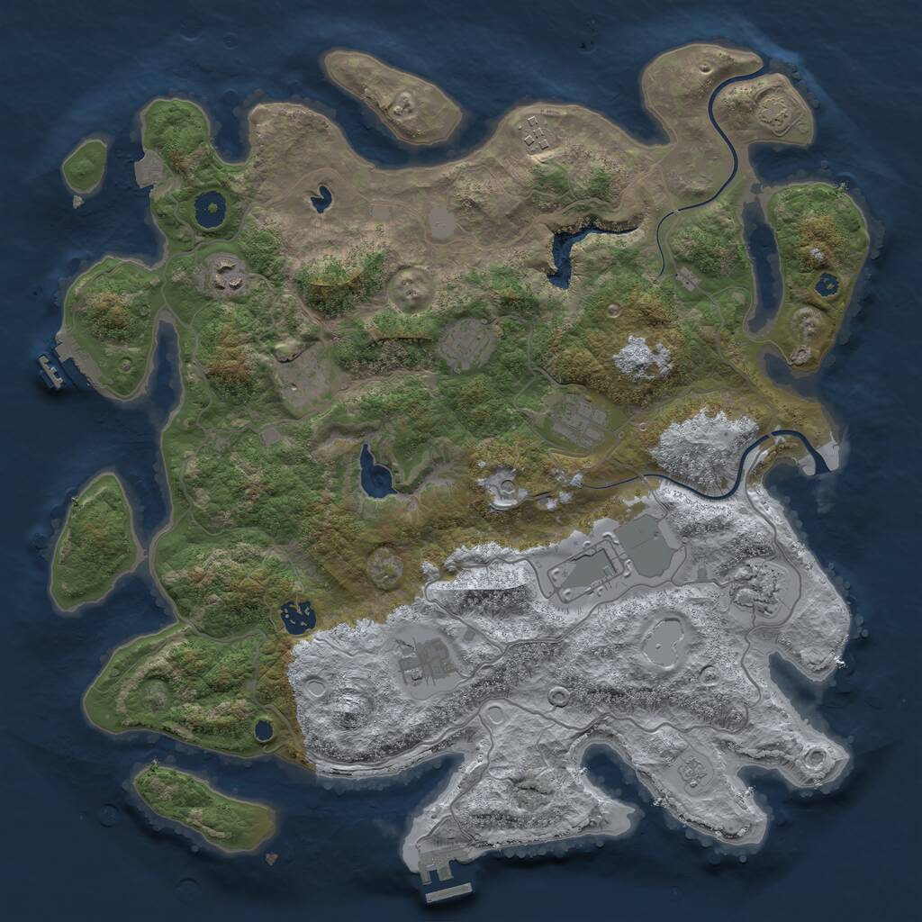 Rust Map: Procedural Map, Size: 4000, Seed: 1302374985, 15 Monuments
