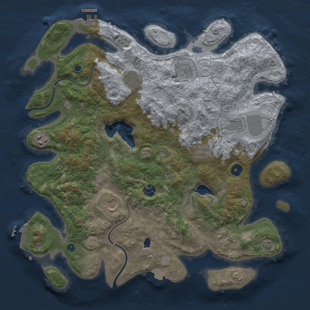 Rust Map: Procedural Map, Size: 4000, Seed: 2052721646, 15 Monuments