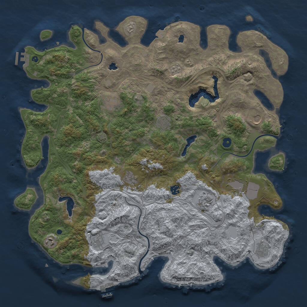 Rust Map: Procedural Map, Size: 4800, Seed: 917321325, 17 Monuments