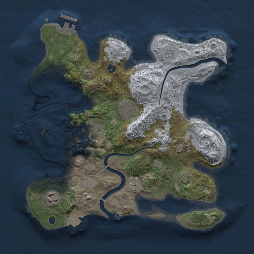 Rust Map: Procedural Map, Size: 3000, Seed: 1469951454, 11 Monuments