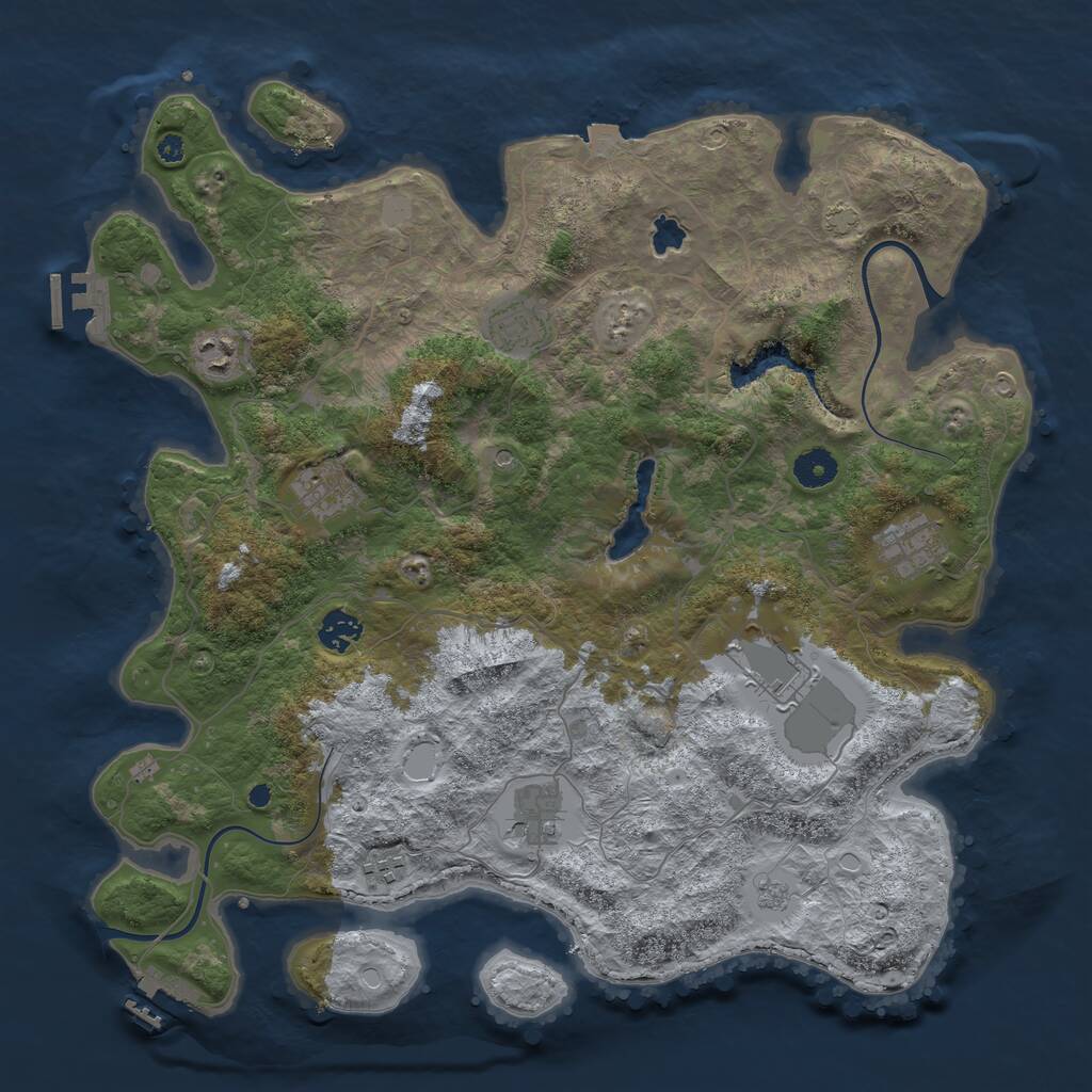 Rust Map: Procedural Map, Size: 4000, Seed: 687142268, 14 Monuments