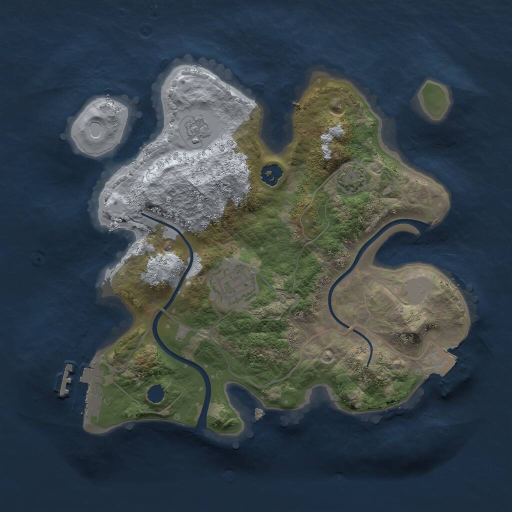 Rust Map: Procedural Map, Size: 2400, Seed: 79078960, 5 Monuments