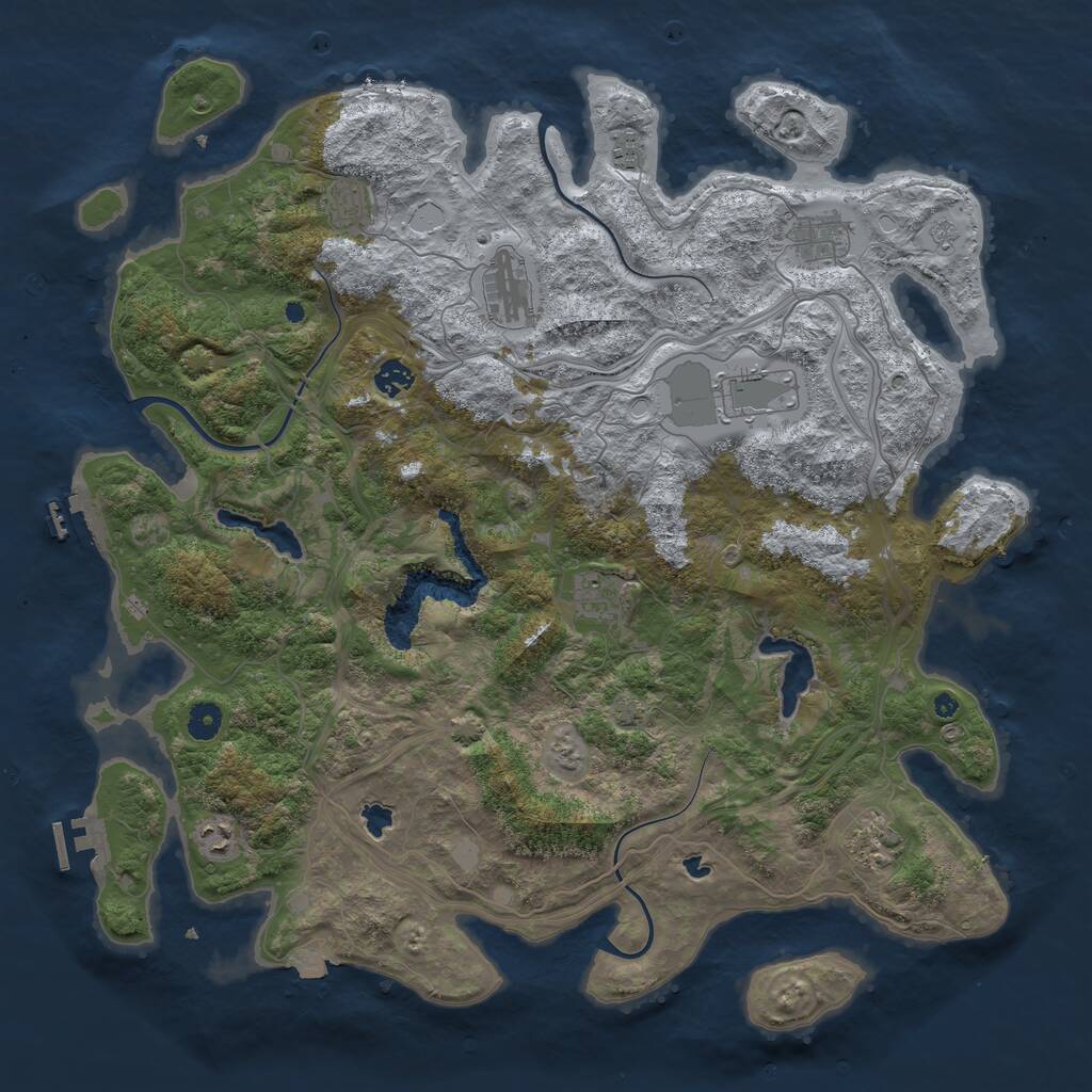 Rust Map: Procedural Map, Size: 4500, Seed: 145698, 15 Monuments