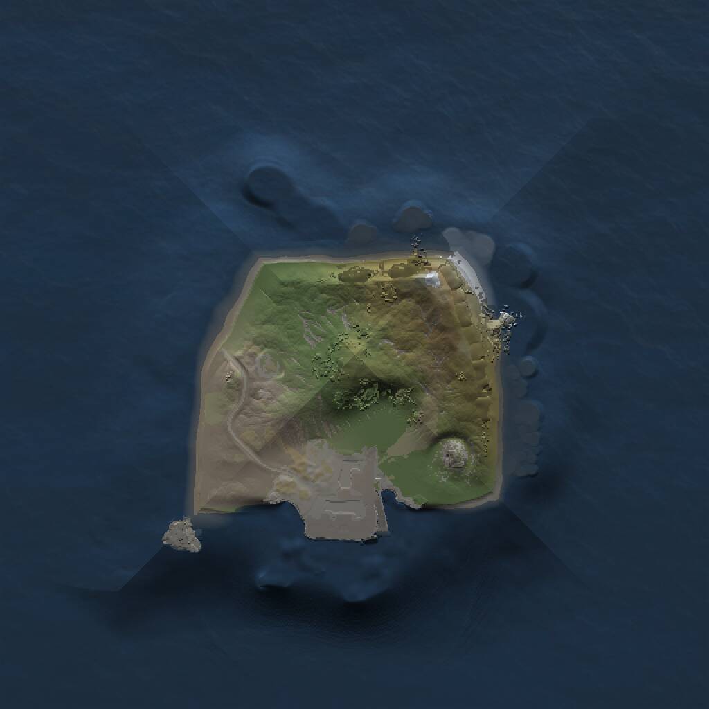 Rust Map: Procedural Map, Size: 1000, Seed: 1763245465, 1 Monuments