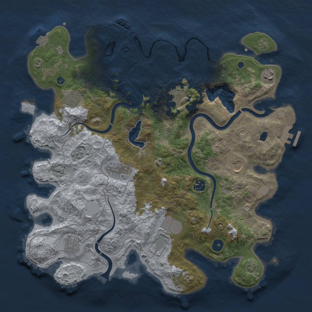 Rust Map: Procedural Map, Size: 4000, Seed: 6760, 15 Monuments
