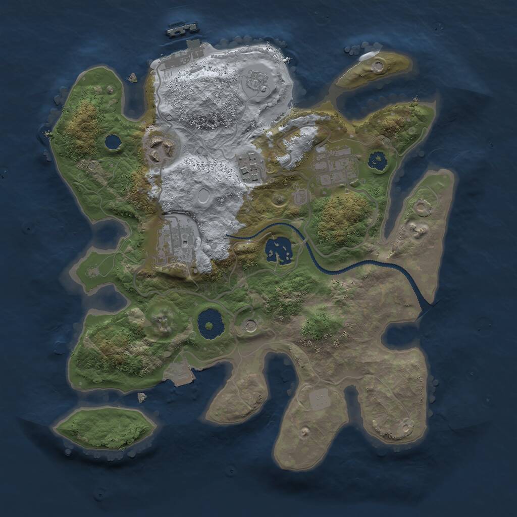 Rust Map: Procedural Map, Size: 2750, Seed: 703462226, 9 Monuments