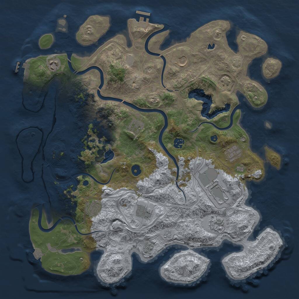 Rust Map: Procedural Map, Size: 4250, Seed: 1893278864, 16 Monuments