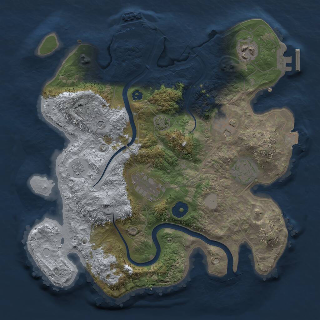 Rust Map: Procedural Map, Size: 3000, Seed: 1885879212, 10 Monuments