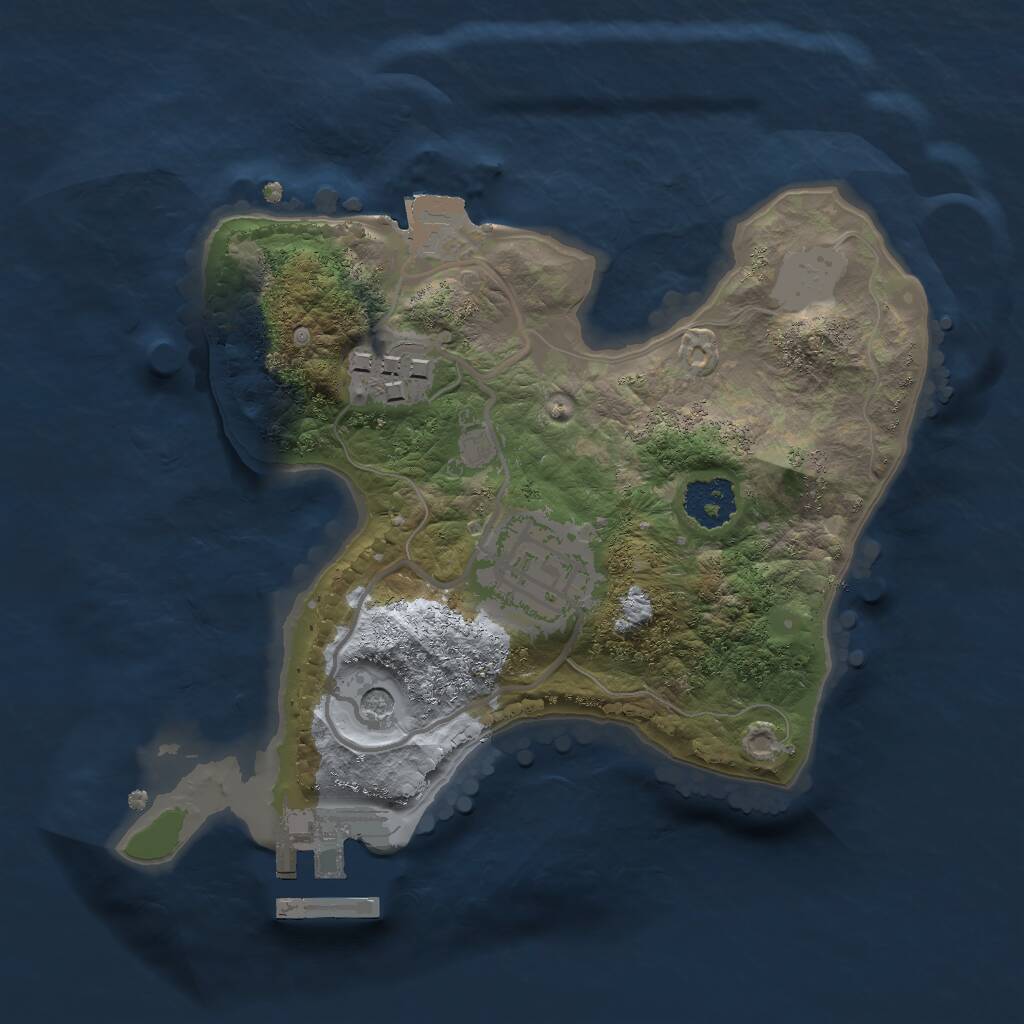 Rust Map: Procedural Map, Size: 2000, Seed: 1437999118, 5 Monuments