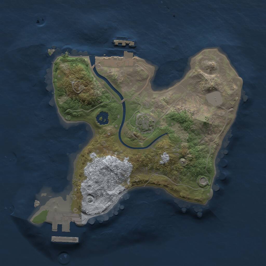 Rust Map: Procedural Map, Size: 2000, Seed: 1437999118, 4 Monuments