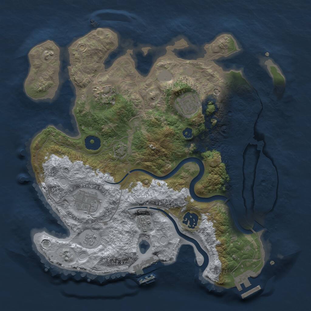 Rust Map: Procedural Map, Size: 3000, Seed: 1522679972, 11 Monuments