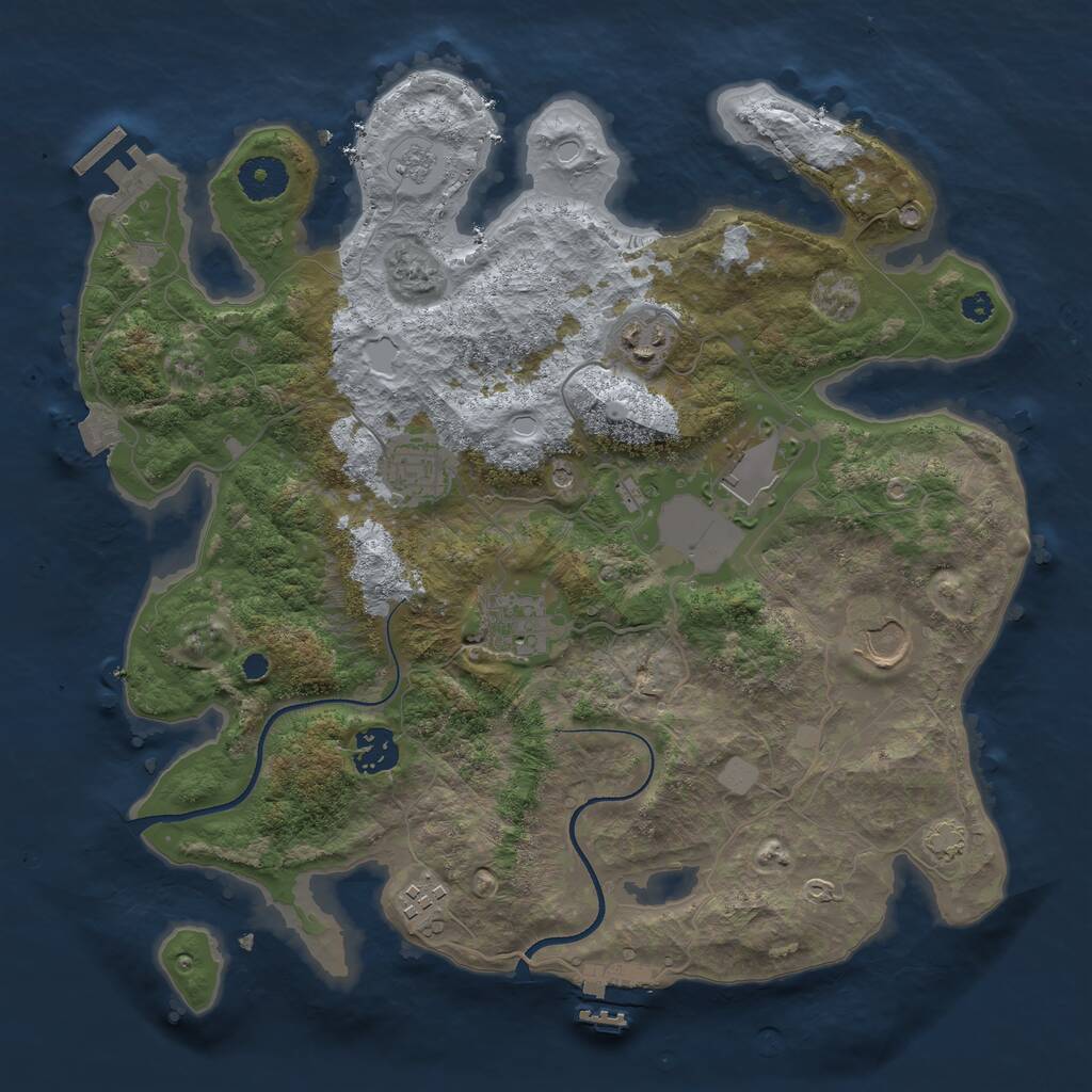 Rust Map: Procedural Map, Size: 3500, Seed: 1541087718, 13 Monuments