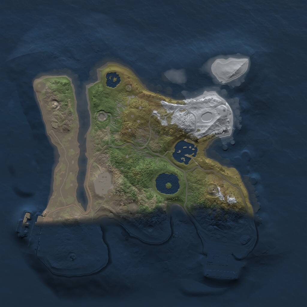 Rust Map: Procedural Map, Size: 2007, Seed: 6666668, 4 Monuments