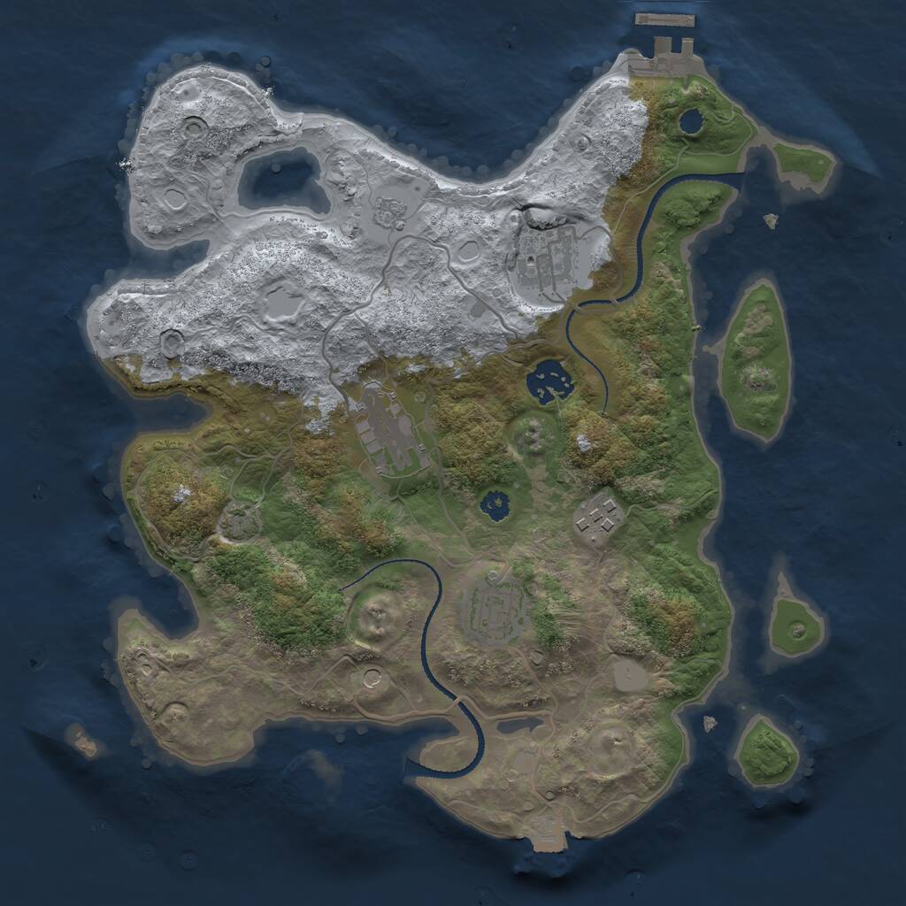 Rust Map: Procedural Map, Size: 3100, Seed: 128347212, 10 Monuments